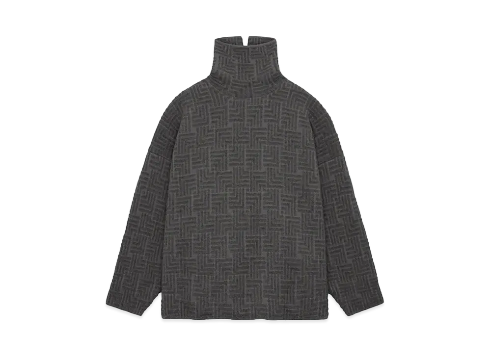FEAR OF GOD ESSENTIALS Wool Jacquard High Neck Sweater "Melange Charcoal"