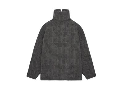 FEAR OF GOD ESSENTIALS Wool Jacquard High Neck Sweater "Melange Charcoal"