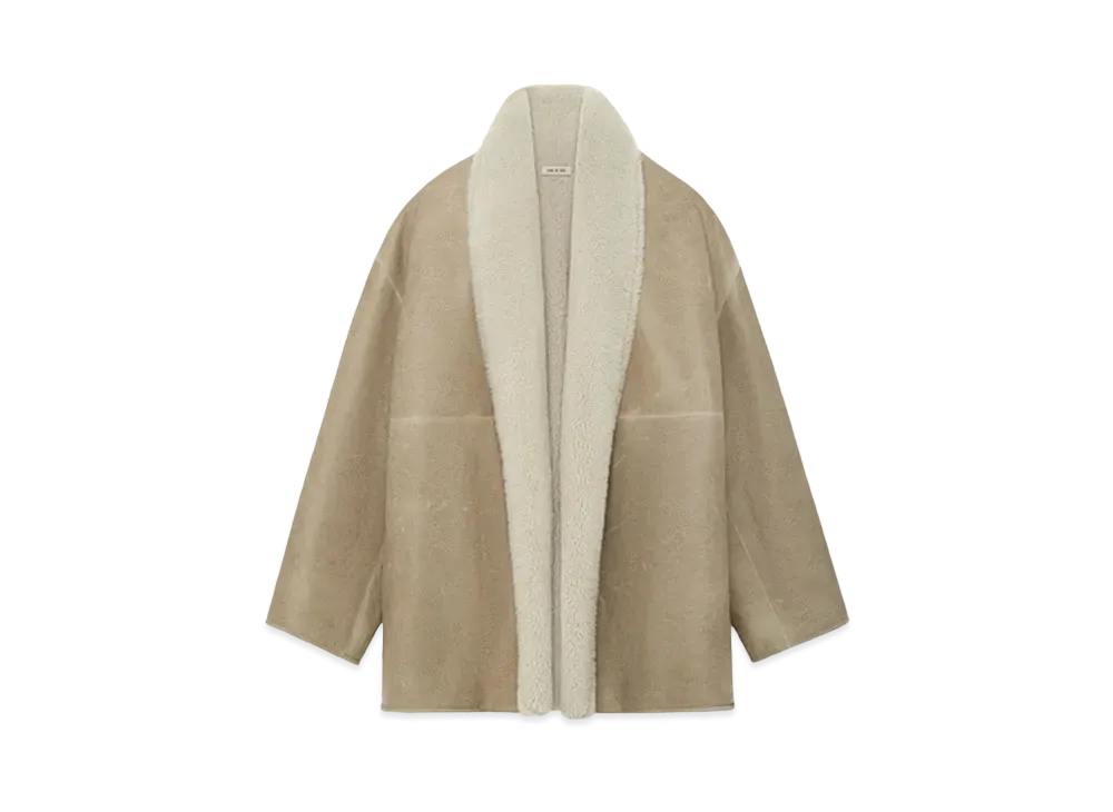 FEAR OF GOD ESSENTIALS Sherpa Shawl Collar Jacket "Vintage Leather"