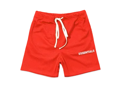 FEAR OF GOD Essentials Graphic Mesh Drawstring Shorts "Red"