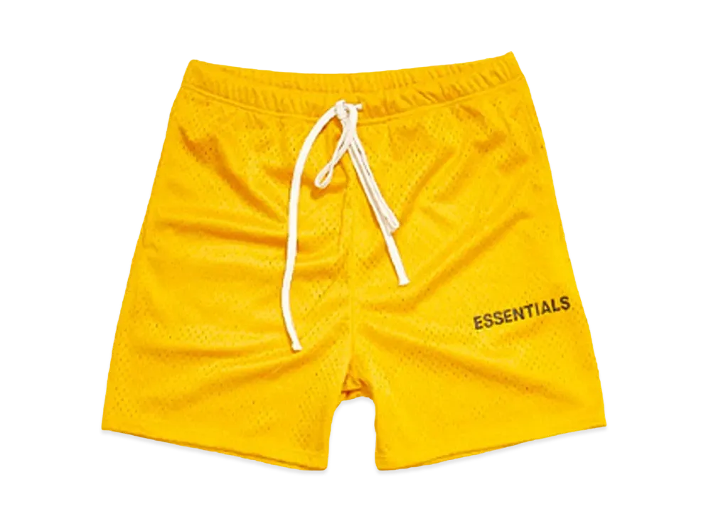 FEAR OF GOD Essentials Graphic Mesh Drawstring Shorts "Yellow"