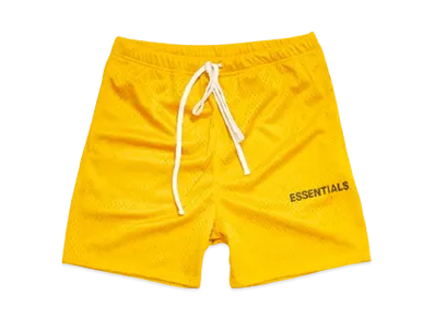 FEAR OF GOD Essentials Graphic Mesh Drawstring Shorts "Yellow"