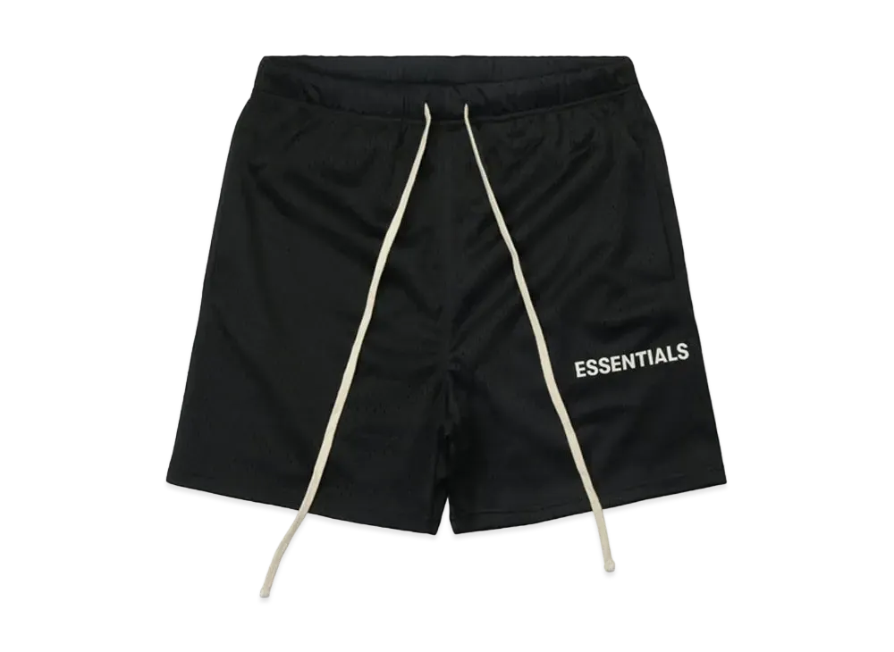 FEAR OF GOD Essentials Graphic Mesh Drawstring Shorts "Black"