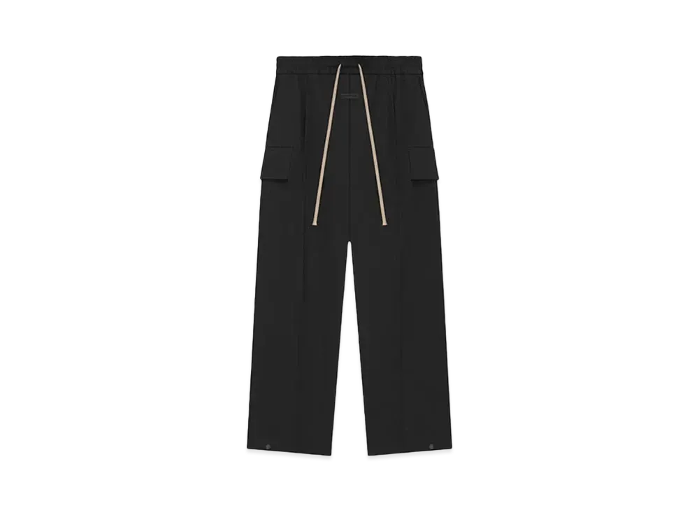 FEAR OF GOD ESSENTIALS Weighted Twill Wide Leg Cargo Pants "Black"