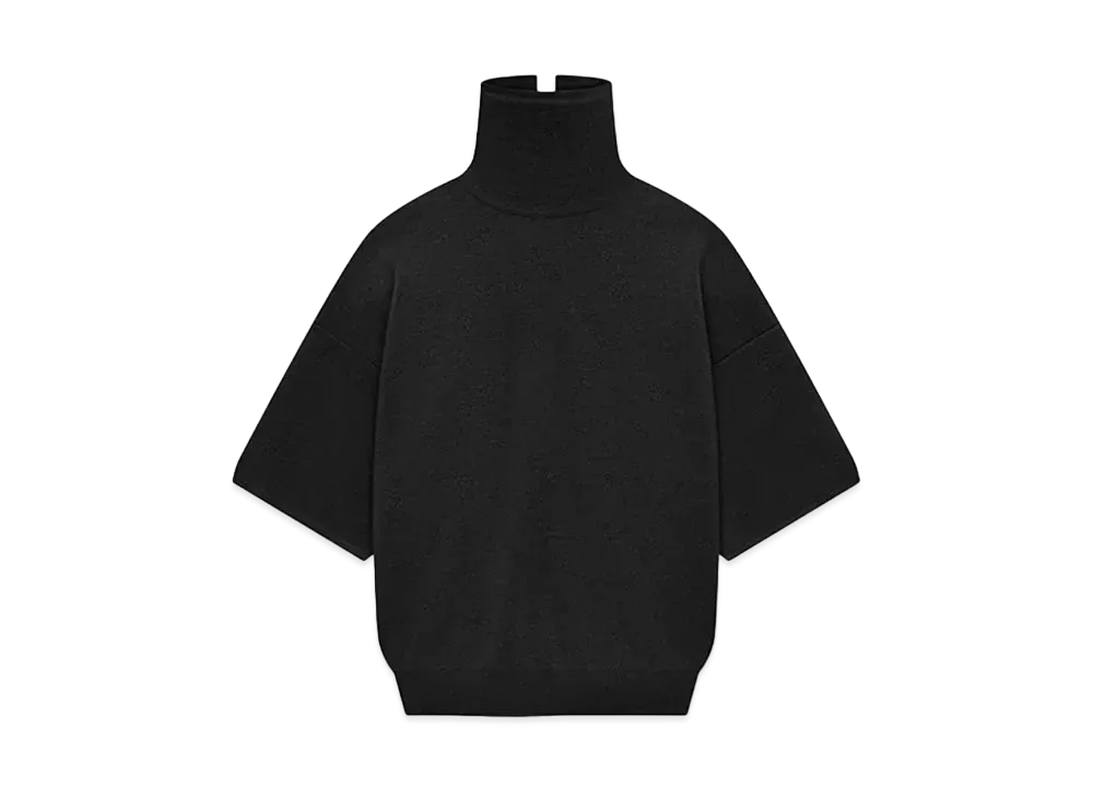 FEAR OF GOD ESSENTIALS Merino Knit High Neck Tee "Melange Black"