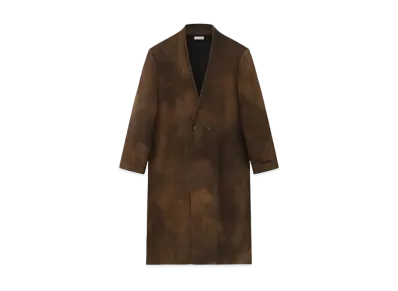 FEAR OF GOD ESSENTIALS Leather Lapelless Coat "Mocha"