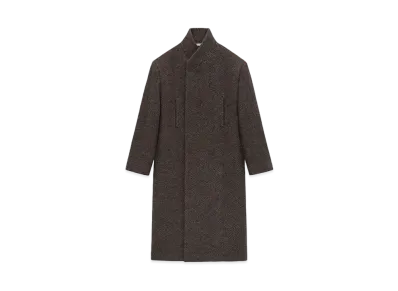 FEAR OF GOD ESSENTIALS Wool Chevron Stand Collar Overcoat "Mocha"