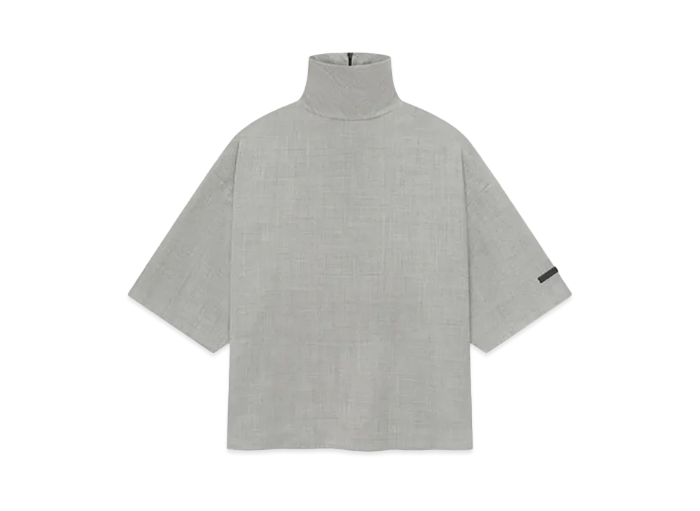 FEAR OF GOD ESSENTIALS Wool Canvas High Neck Short Sleeve Shirt "Paris Sky"