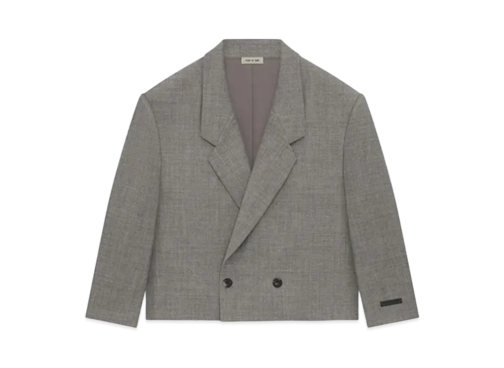 FEAR OF GOD ESSENTIALS Wool Canvas Cropped Relaxed Blazer "Titanium"