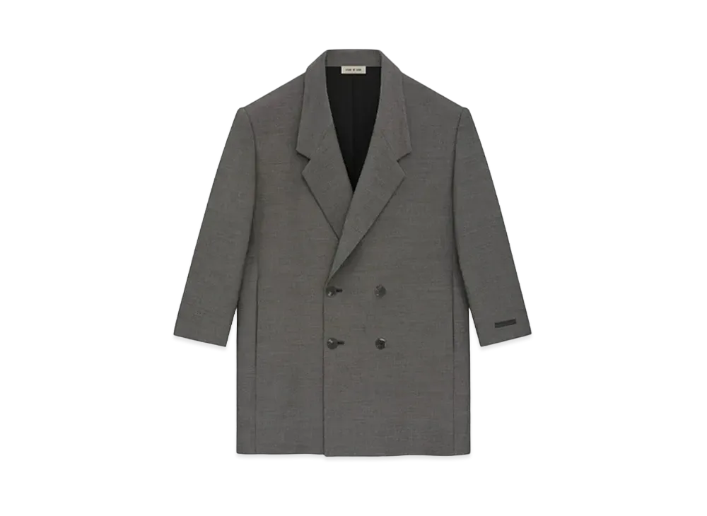 FEAR OF GOD ESSENTIALS Double Cotton Wool Long Relaxed Blazer "Titanium"