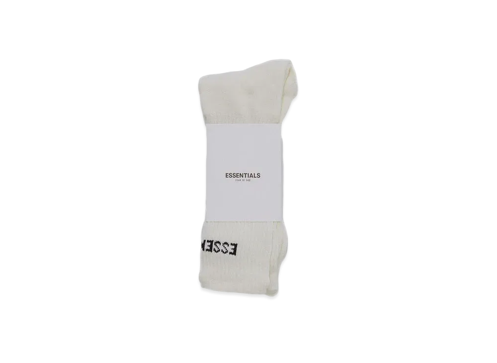 FEAR OF GOD ESSENTIALS Front Logo Crew Socks "White"