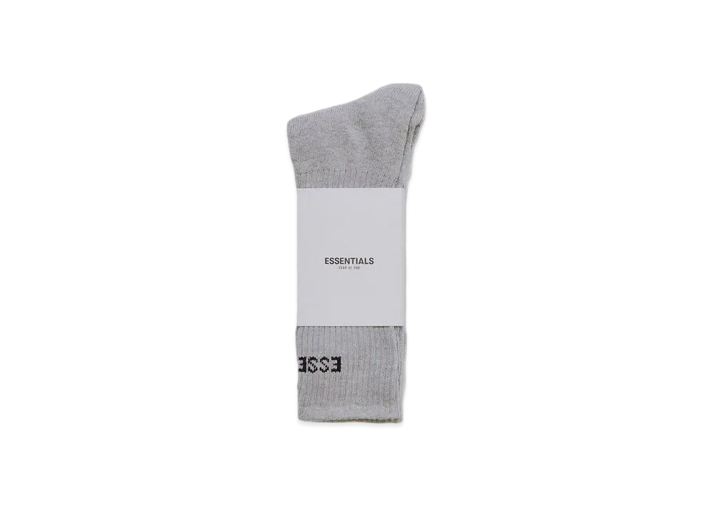 FEAR OF GOD ESSENTIALS Front Logo Crew Socks "Grey"