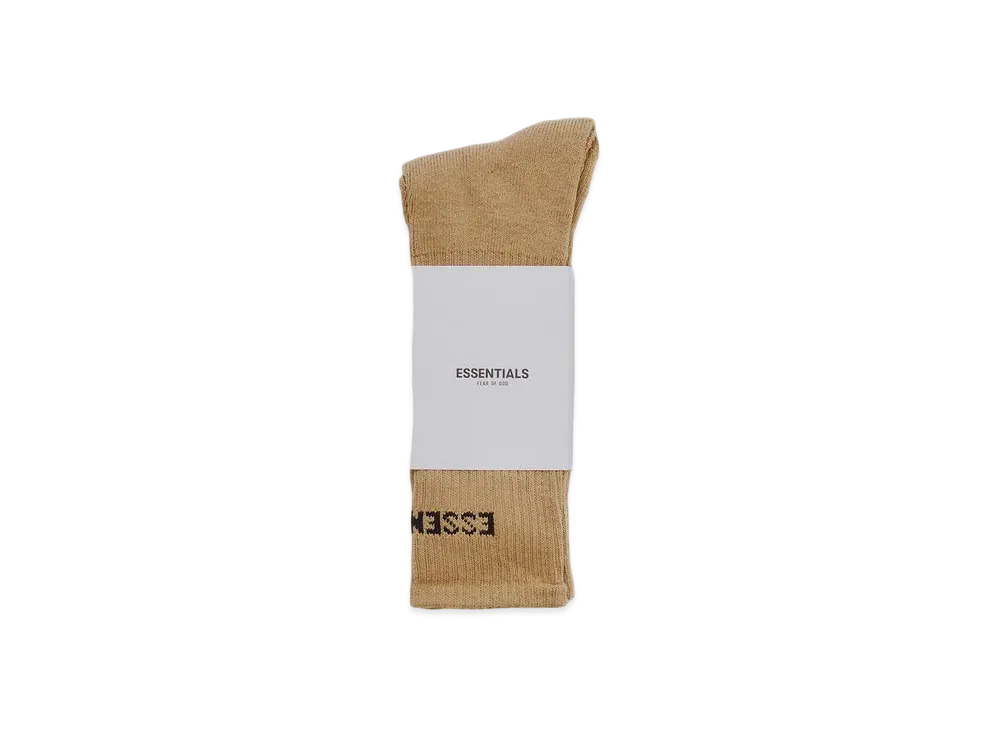 FEAR OF GOD ESSENTIALS Front Logo Crew Socks "Khaki"