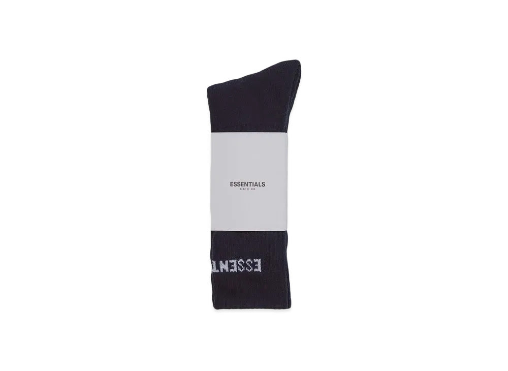 FEAR OF GOD ESSENTIALS Front Logo Crew Socks "Black"