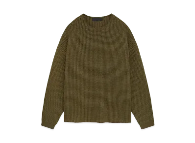 FEAR OF GOD ESSENTIALS Heavy Waffle Crewneck Sweater "Black"