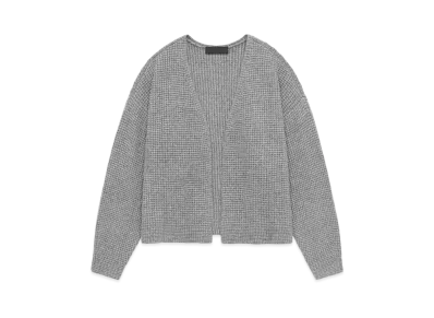 FEAR OF GOD ESSENTIALS Heavy Waffle Cardigan "Dark Heather"