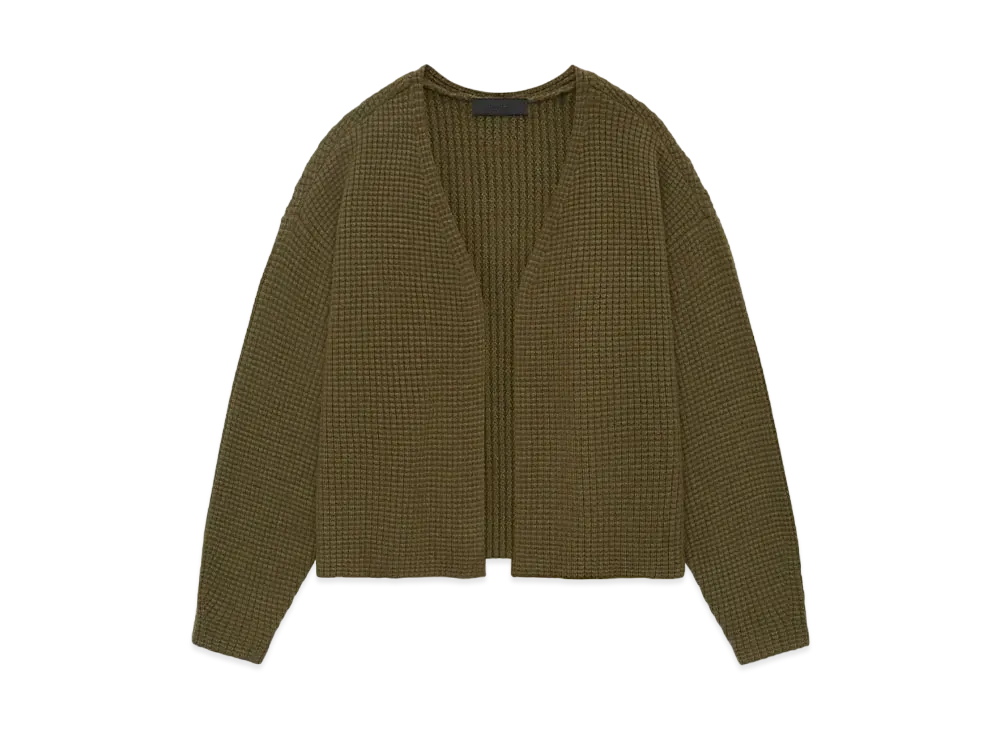 FEAR OF GOD ESSENTIALS Heavy Waffle Cardigan "Olive"