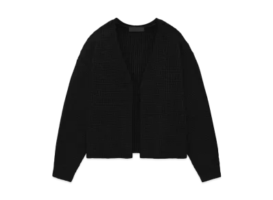 FEAR OF GOD ESSENTIALS Heavy Waffle Cardigan "Black"