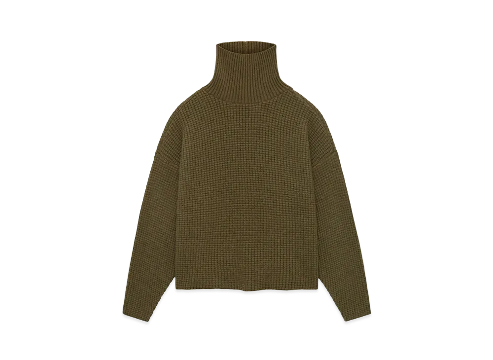 FEAR OF GOD ESSENTIALS Heavy Waffle Turtleneck "Olive"