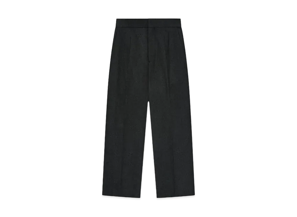 FEAR OF GOD Wool Flannel Wide Leg Trousers "Melange Black"
