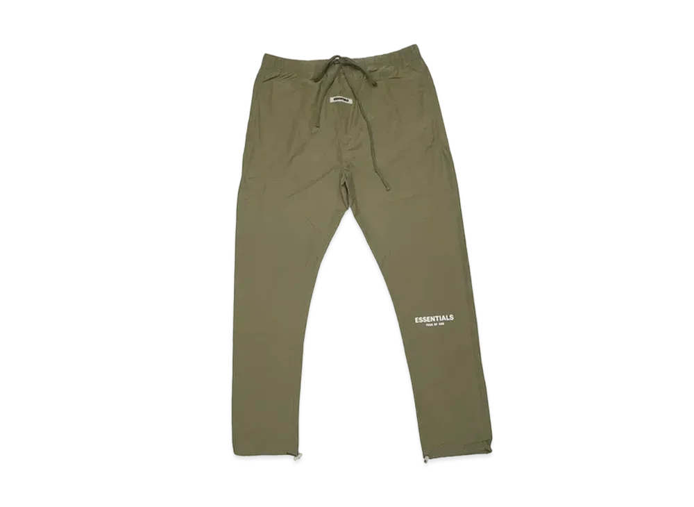 フィアオブゴッド エッセンシャルズ ナイロン トラック パンツ "オリーブ"
