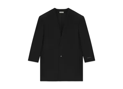 FEAR OF GOD Wool Gabardine Long Lapelless Suit Jacket "Black"