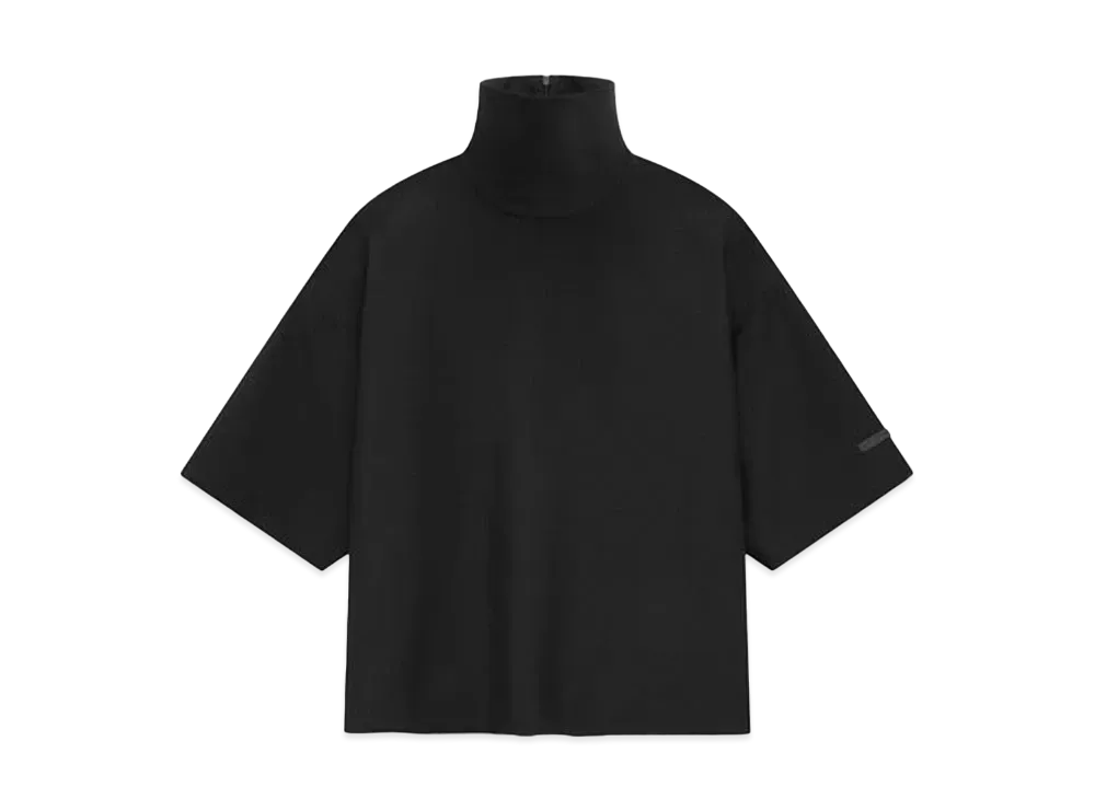 FEAR OF GOD Wool Mohair High Neck Short Sleeve Shirt "Black"