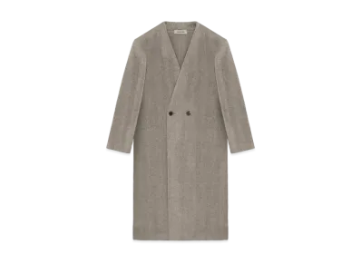 FEAR OF GOD Alpaca Herringbone Lapelless Coat "Dove Grey"