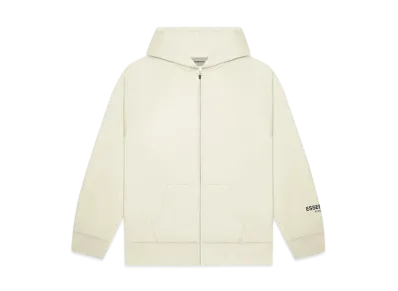 FEAR OF GOD ESSENTIALS 3D Silicon Applique Full Zip Up Hoodie "Buttercream"