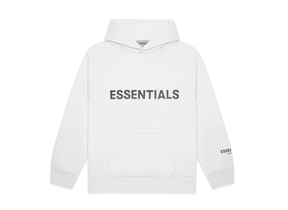FEAR OF GOD ESSENTIALS 3D Silicon Applique Pullover Hoodie "White"