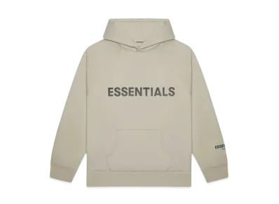 FEAR OF GOD ESSENTIALS 3D Silicon Applique Pullover Hoodie "Tan/String"