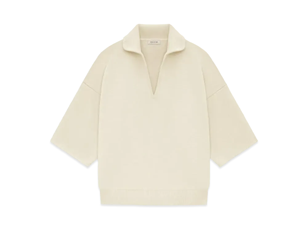 FEAR OF GOD Merino Short Sleeve Polo Sweater "Lemon Cream"