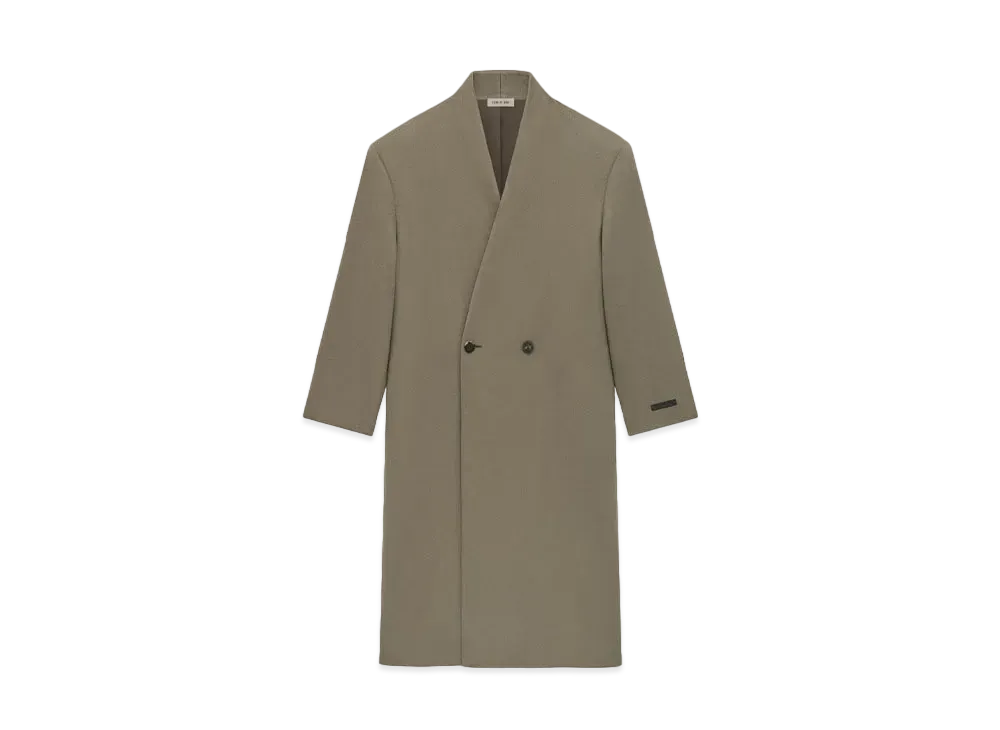 FEAR OF GOD Melton Wool Lapelless Coat "Wood"