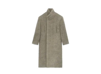 FEAR OF GOD Wool Boucle Stand Collar Overcoat "Wood"