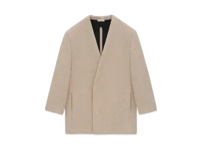 FEAR OF GOD Pique Knit Lapelless Blazer "Mascara"