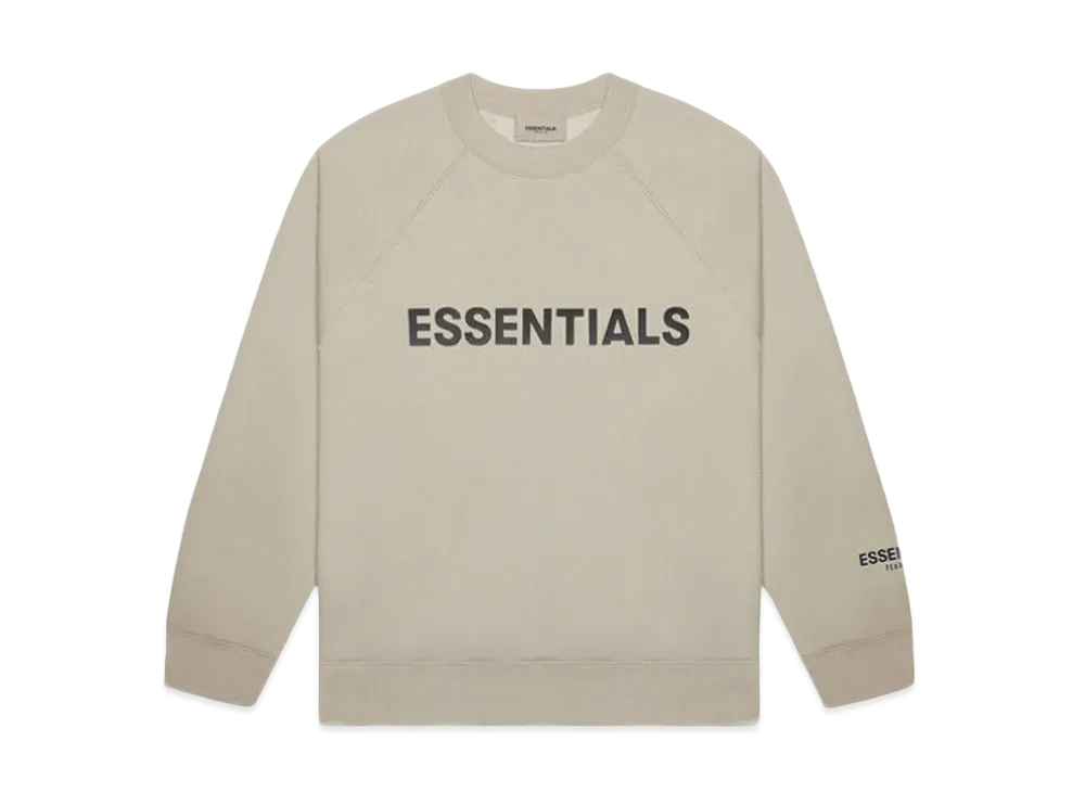 FEAR OF GOD ESSENTIALS 3D Silicon Applique Crewneck "Tan/String"