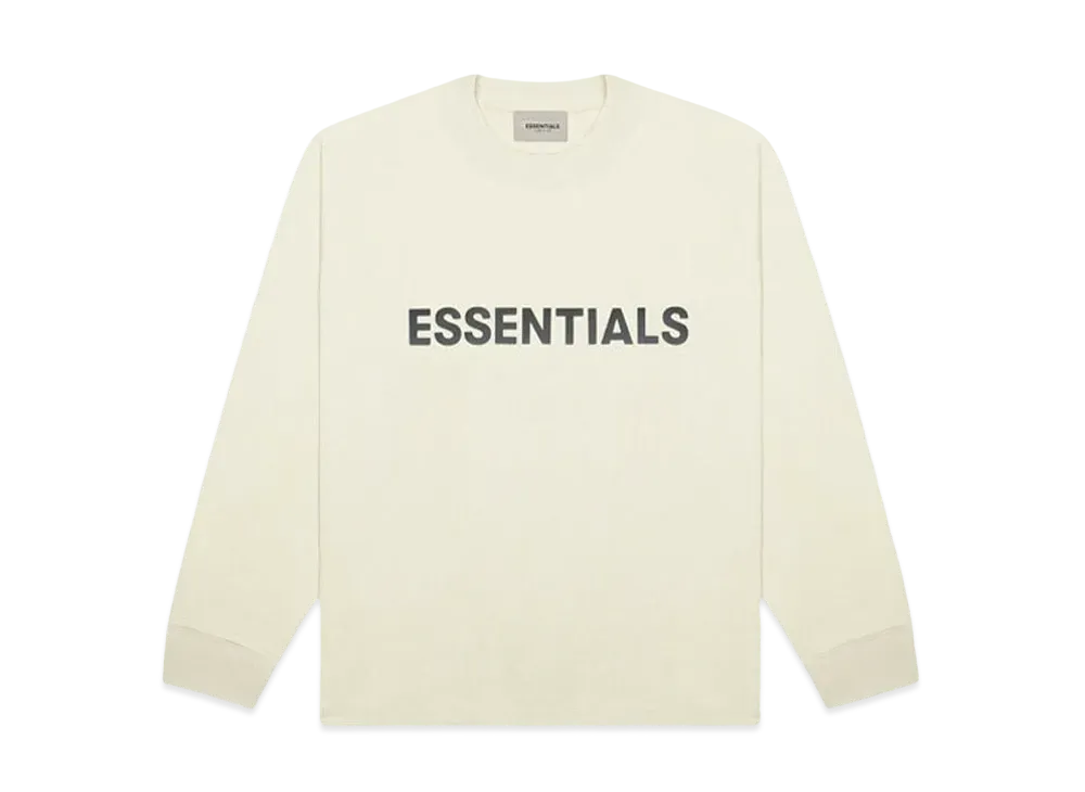 FEAR OF GOD ESSENTIALS 3D Silicon Applique Boxy Long Sleeve T-Shirt "Buttercream"