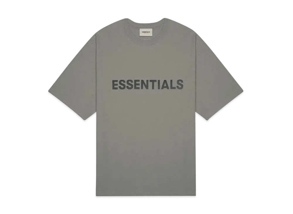 FEAR OF GOD ESSENTIALS 3D Silicon Applique Boxy T-Shirt "Gray Flannel/Charcoal"