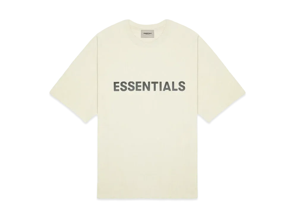 フィアオブゴッド エッセンシャルズ 3D シリコン アップリケ ボクシー Tシャツ "バタークリーム"