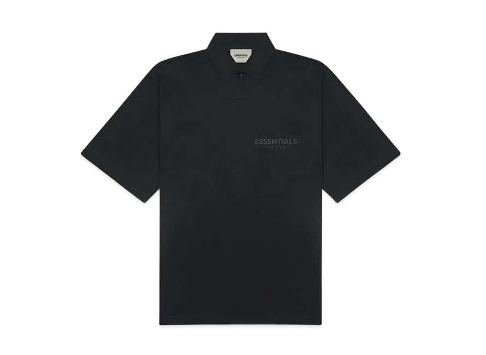 フィアオブゴッド エッセンシャルズ スリーブ ボクシー ポロ "ブラック"