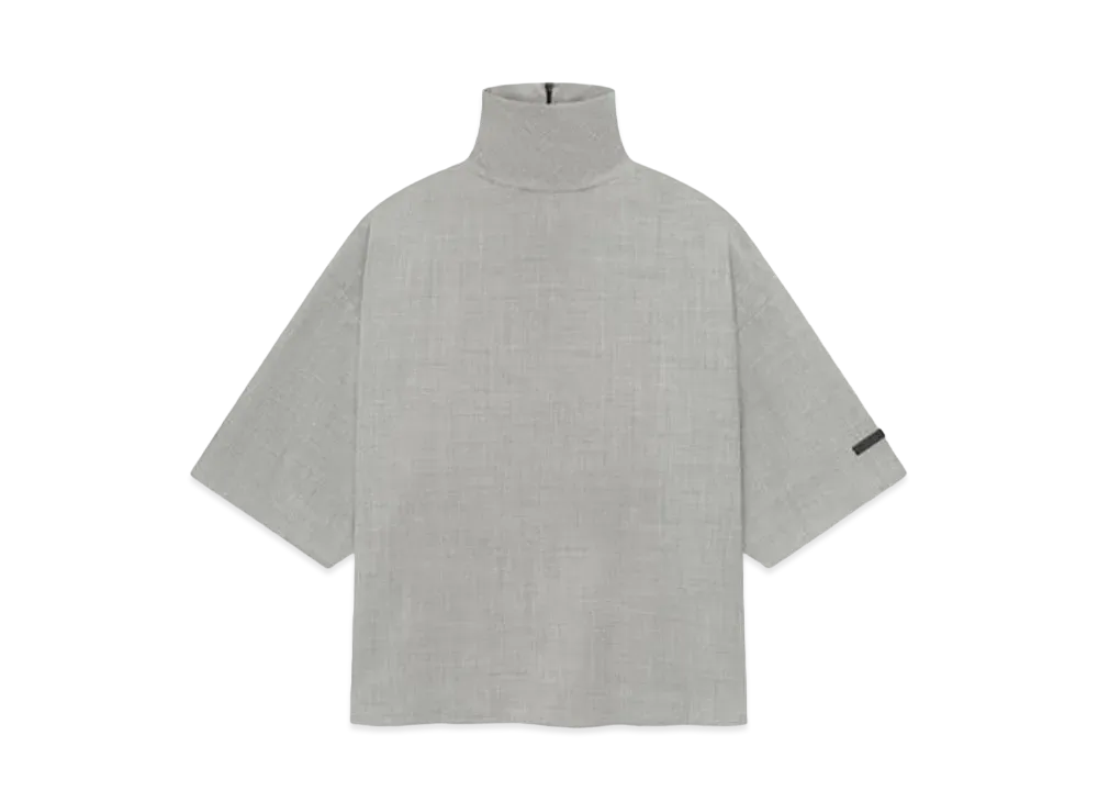 FEAR OF GOD Wool Canvas High Neck Short Sleeve Shirt "Paris Sky"