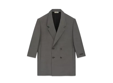 FEAR OF GOD Wool Double Cotton Wool Long Relaxed Blazer "Titanium"