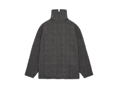 FEAR OF GOD Wool Jacquard High Neck Sweater "Melange Charcoal"
