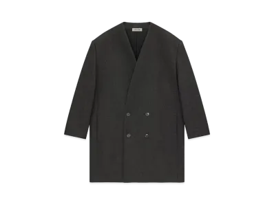 FEAR OF GOD Military Wool Long Relaxed Lapelless Blazer "Melange Black"