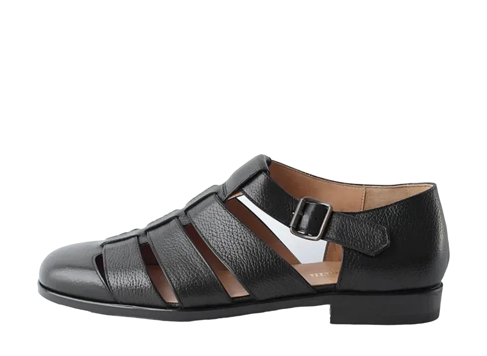 F.LLI Giacometti Ghurka Shoes Cow Leather "Black" FG166