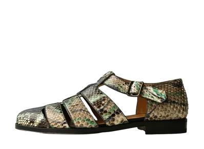 F.LLI Giacometti Ghurka Shoes Painted Python Leather "Blue" FG166