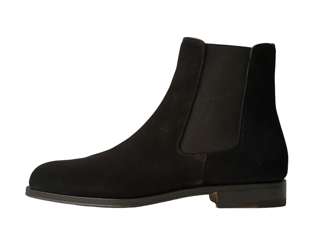 F.LLI Giacometti Side Gore Boots Reverse Calf "Nero" FG373