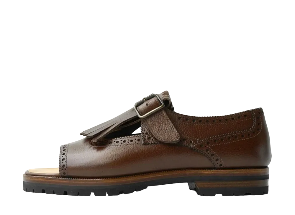 F.LLI Giacometti Kilt Sandales Stamped Calf Leather "Marone" FG440