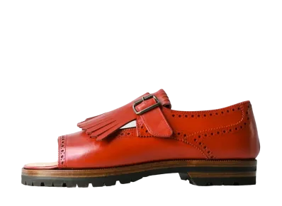 F.LLI Giacometti Kilt Sandales Calf Leather "Red" FG440