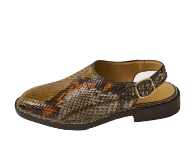 F.LLI Giacometti Sandal Pitone Naif Kaki Vers.Rossa / D,Norvegese Sandal Python FG490
